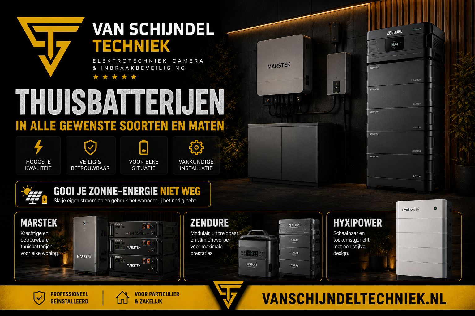 Thuisbatterijen van Van Schijndel Techniek
